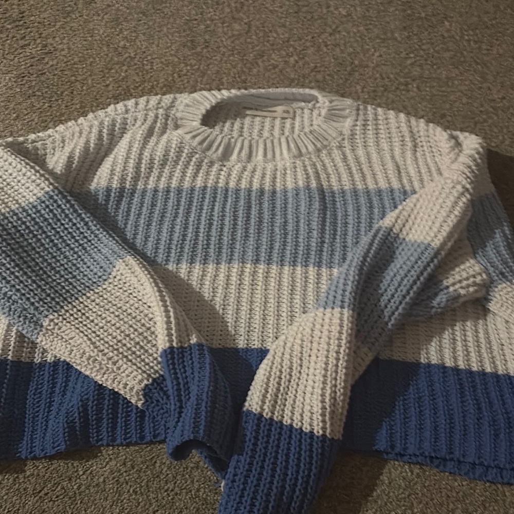 Blue and White Striped Sweater